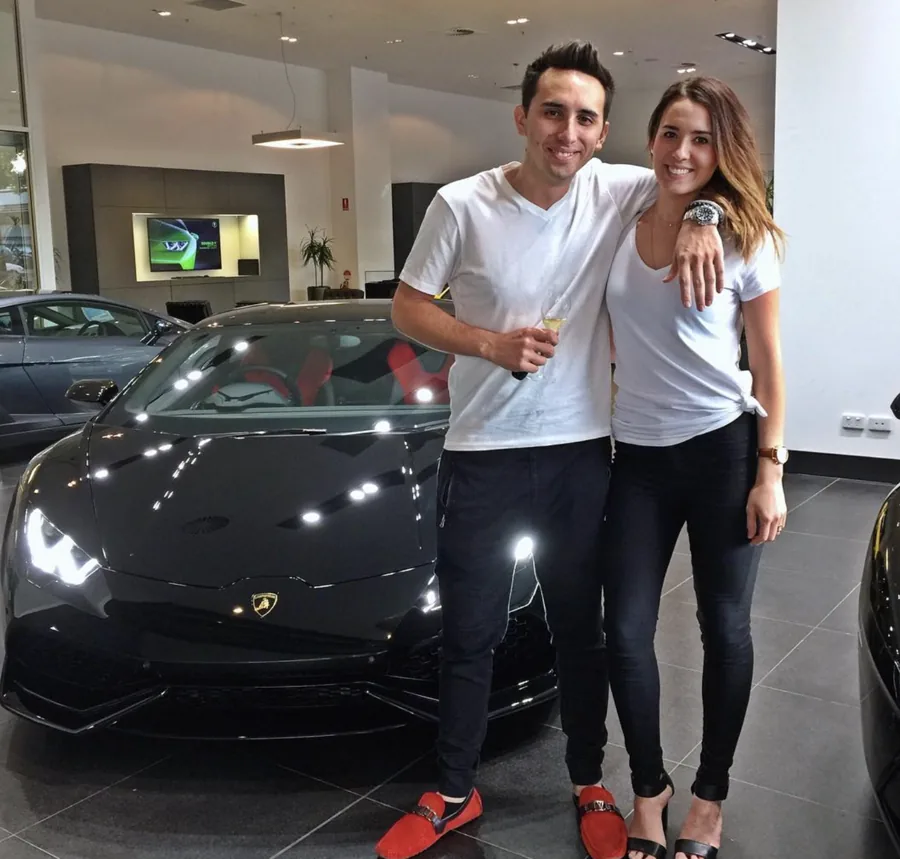 Lewis and Robyn with a new Lamborghini Huracan
