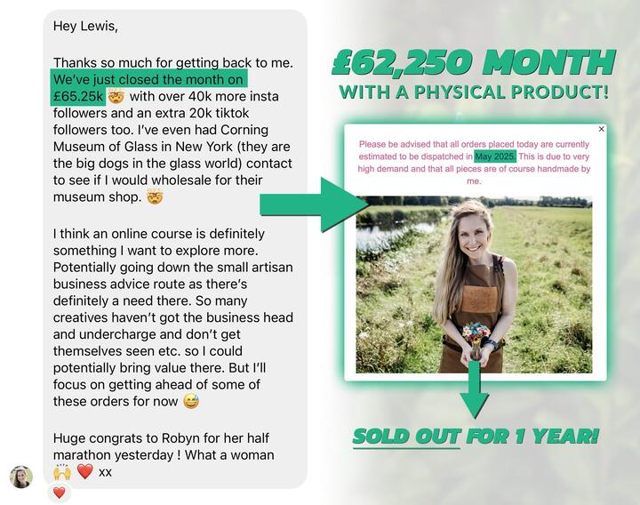 £62,250 month with a physical product